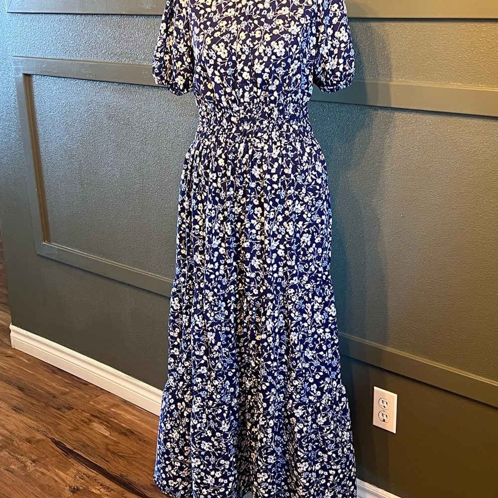 Floral Blue Maxi Dress